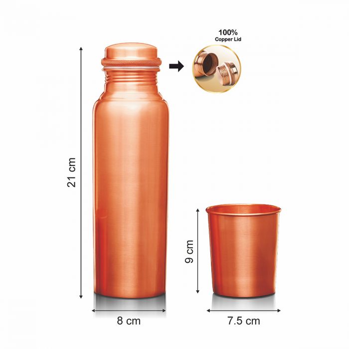 Signoraware Copper Bottle 900 ML | Pure Copper | Oxidation Preventive Outer Coating | Home & Office | Gift Box - Premium copper water bottles from Signoraware - Just Rs. 1008! Shop now at Surana Sons