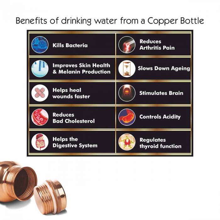 Signoraware Copper Bottle 900 ML | Pure Copper | Oxidation Preventive Outer Coating | Home & Office | Gift Box - Premium copper water bottles from Signoraware - Just Rs. 1008! Shop now at Surana Sons
