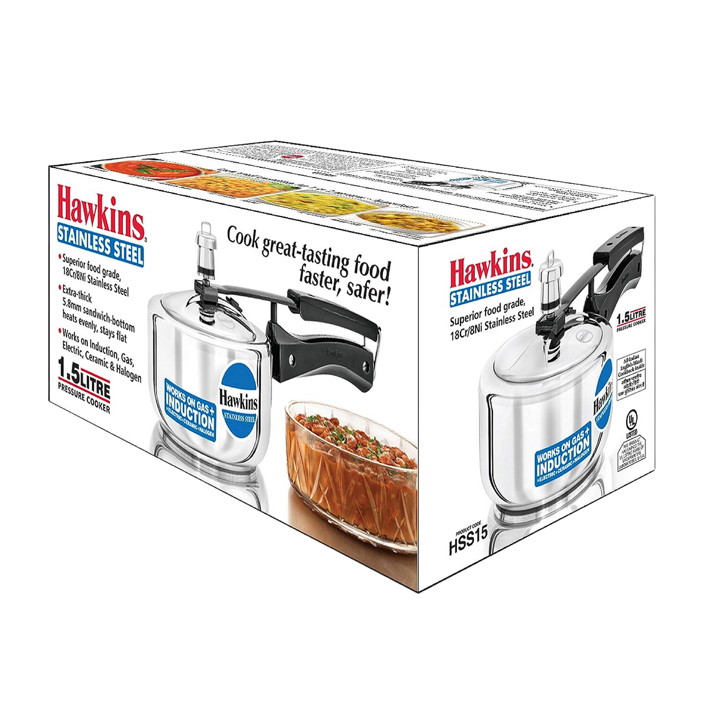 Hawkins Pressure Cooker, Stainless Steel Inner Lid, Induction Compatible - Premium SS pressure cooker from Hawkins - Just Rs. 2070! Shop now at Surana Sons