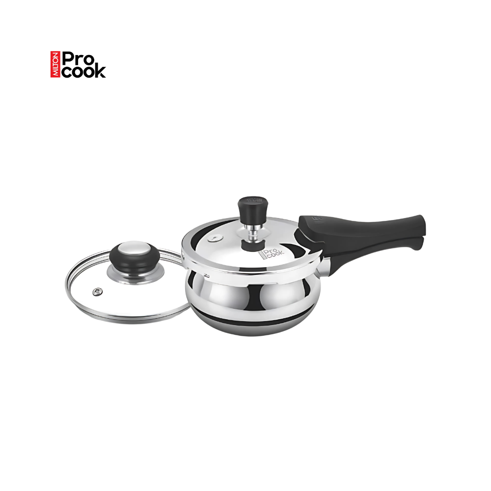 PROCOOK BY MILTON Triply Pressure Cooker Outer Lid Curve | Additional Glass Lid