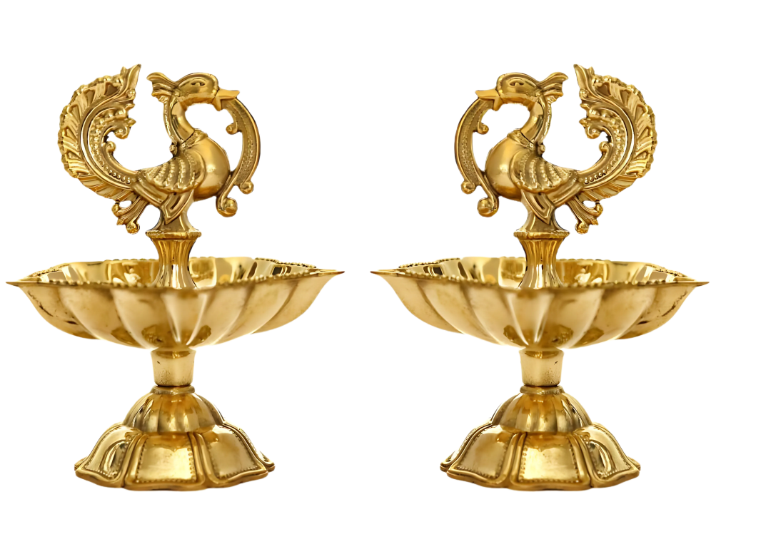 Brass Peacock Design Diya