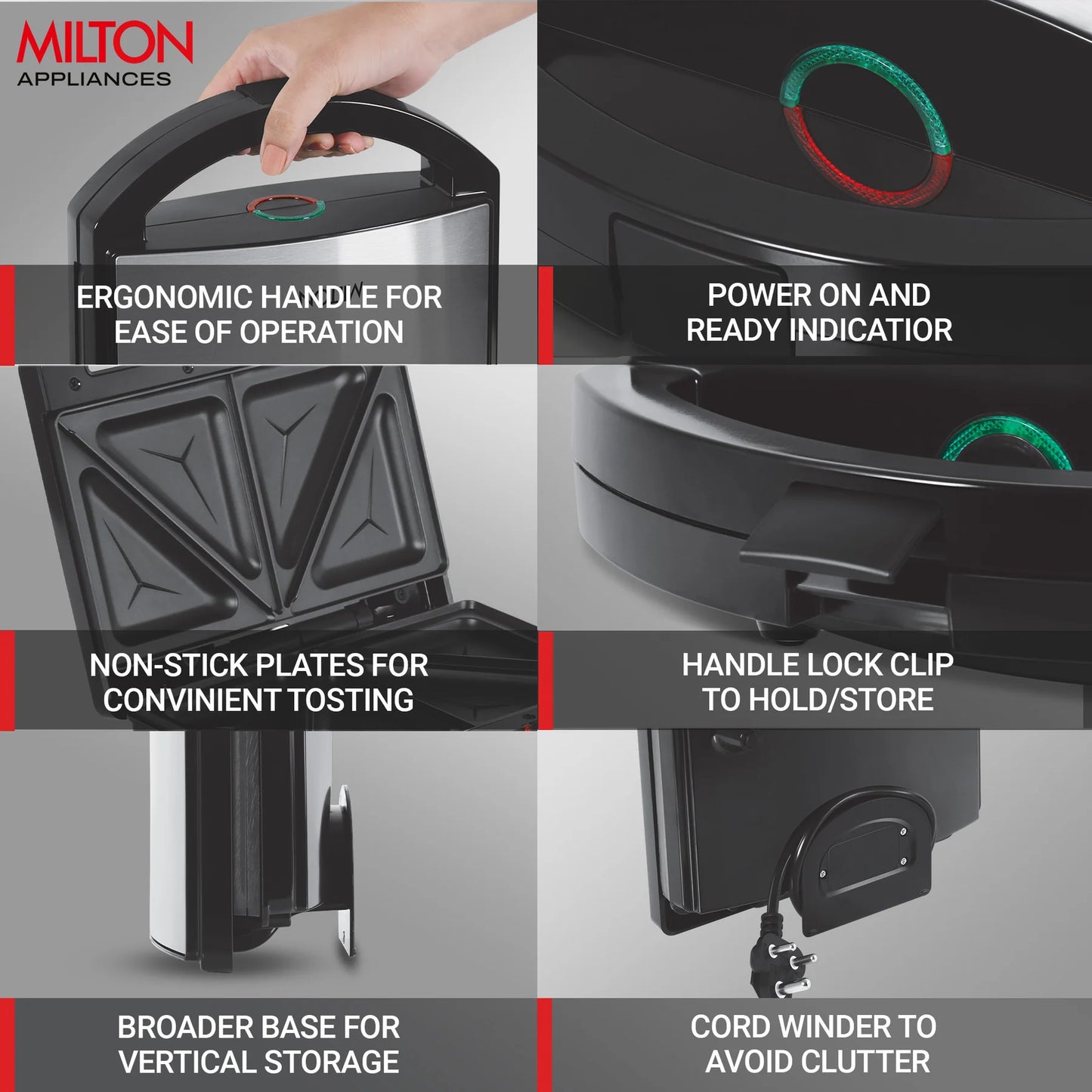 MILTON Sandwich Maker HSM033 | Bakelite/SS Body