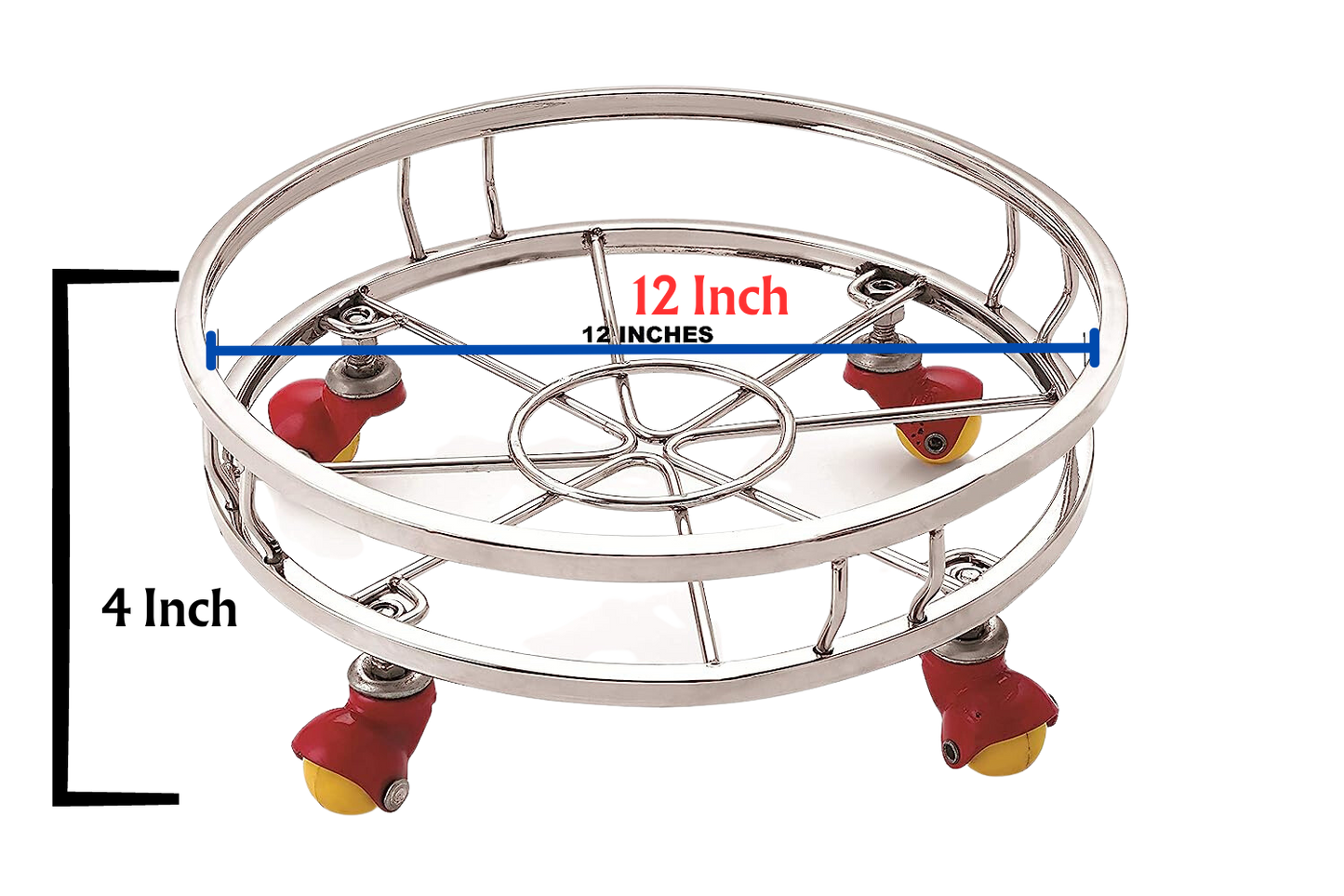Priya Stainless Steel Gas Cylinder Trolley with Wheels - Premium Cylinder trolly from Priya - Just Rs. 1275! Shop now at Surana Sons