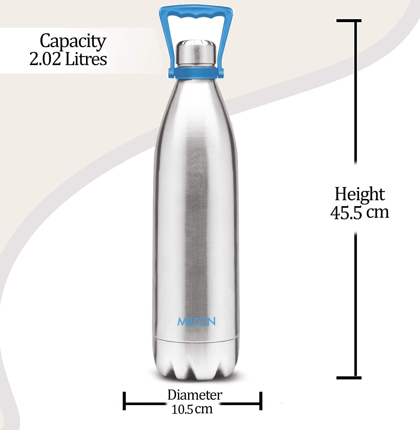 Milton Duo 2200 Thermosteel 24 Hours Hot and Cold Water Bottle with Handle, 2.02 Ltr | Leak Proof | - Premium Hot & Cold Steel Vacuum Bottles from Milton - Just Rs. 1899! Shop now at Surana Sons