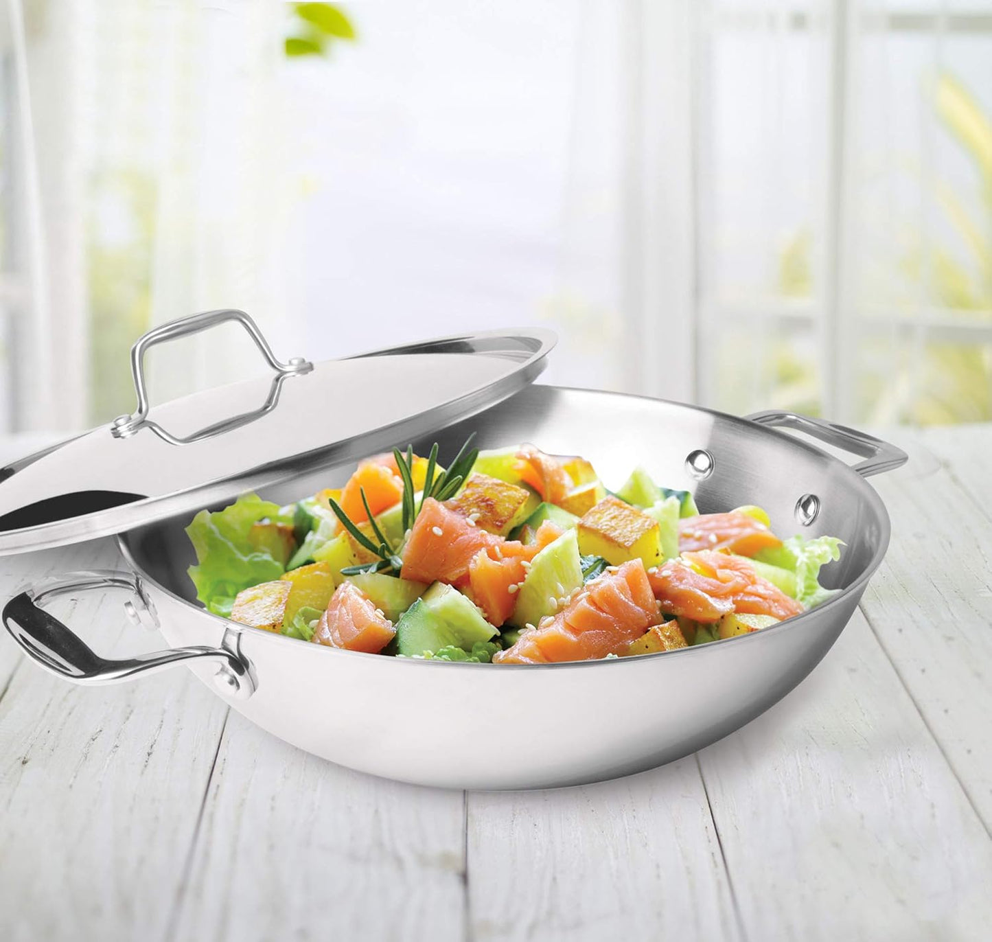 PROCOOK BY MILTON Triply Stainless Steel Kadhai with SS Lid | Induction & Gas Stove Compatible