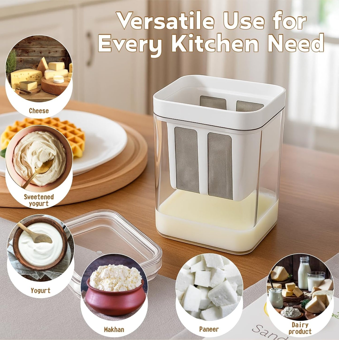 Yoghurt & Curd Filter | Perfect for Homemade Yogurt/Whey Separator/Curd/Cheese | 1100 ML