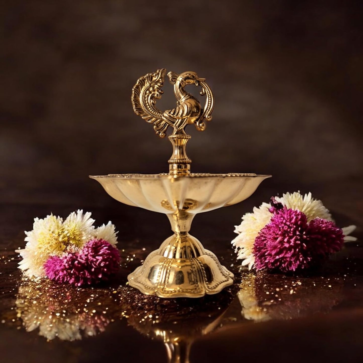 Brass Peacock Design Diya