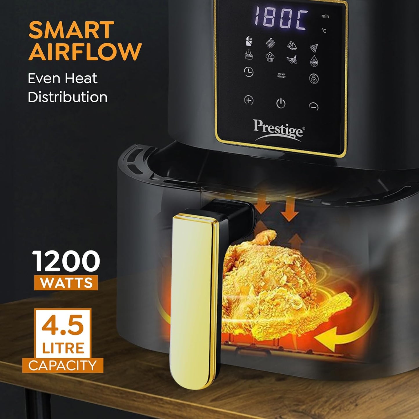 Prestige Nutrifry Electric Digital Air Fryer 4.5 Ltr - Premium Air Fryer from Prestige - Just Rs. 3799! Shop now at Surana Sons