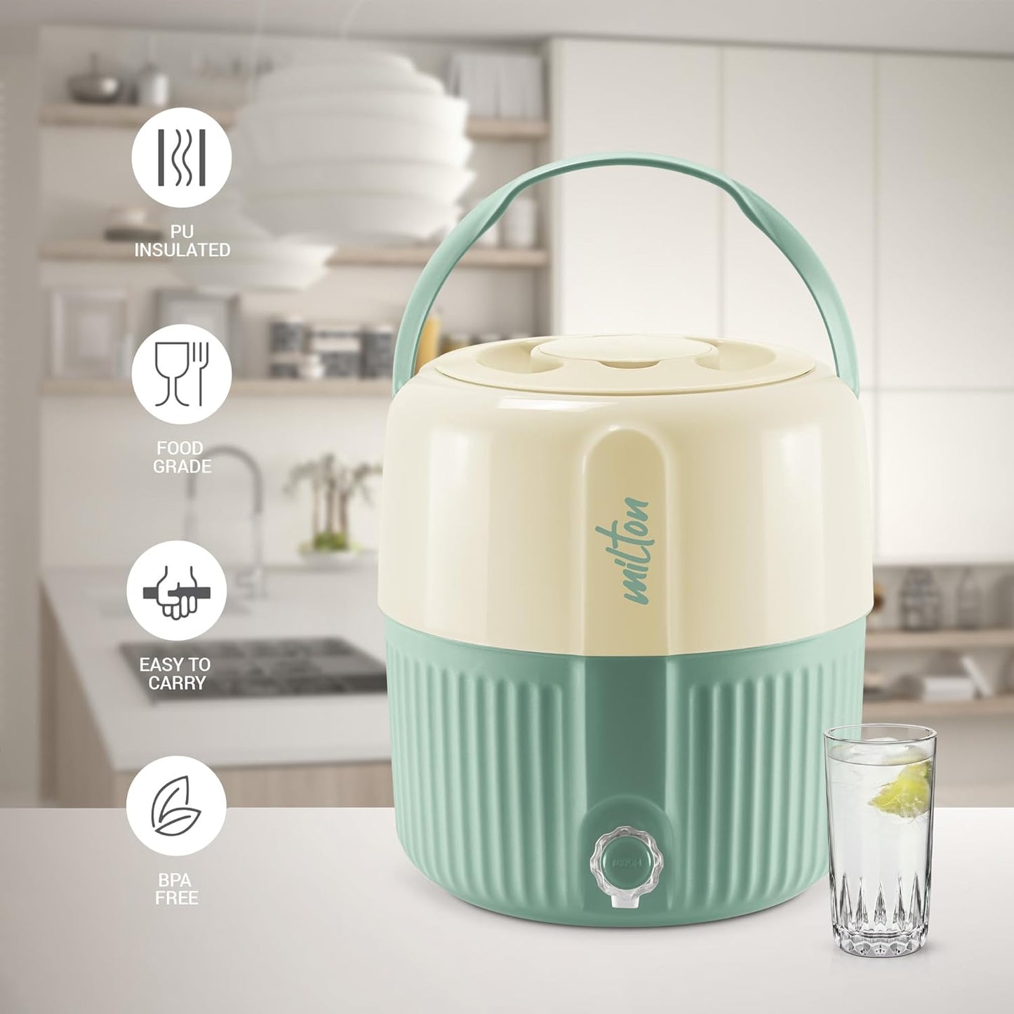 MILTON Kool Pristine Insulated Plastic Water Jug | Food Grade | Easy to Carry | BPA Free - Premium Water Jugs from Milton - Just Rs. 1092! Shop now at Surana Sons