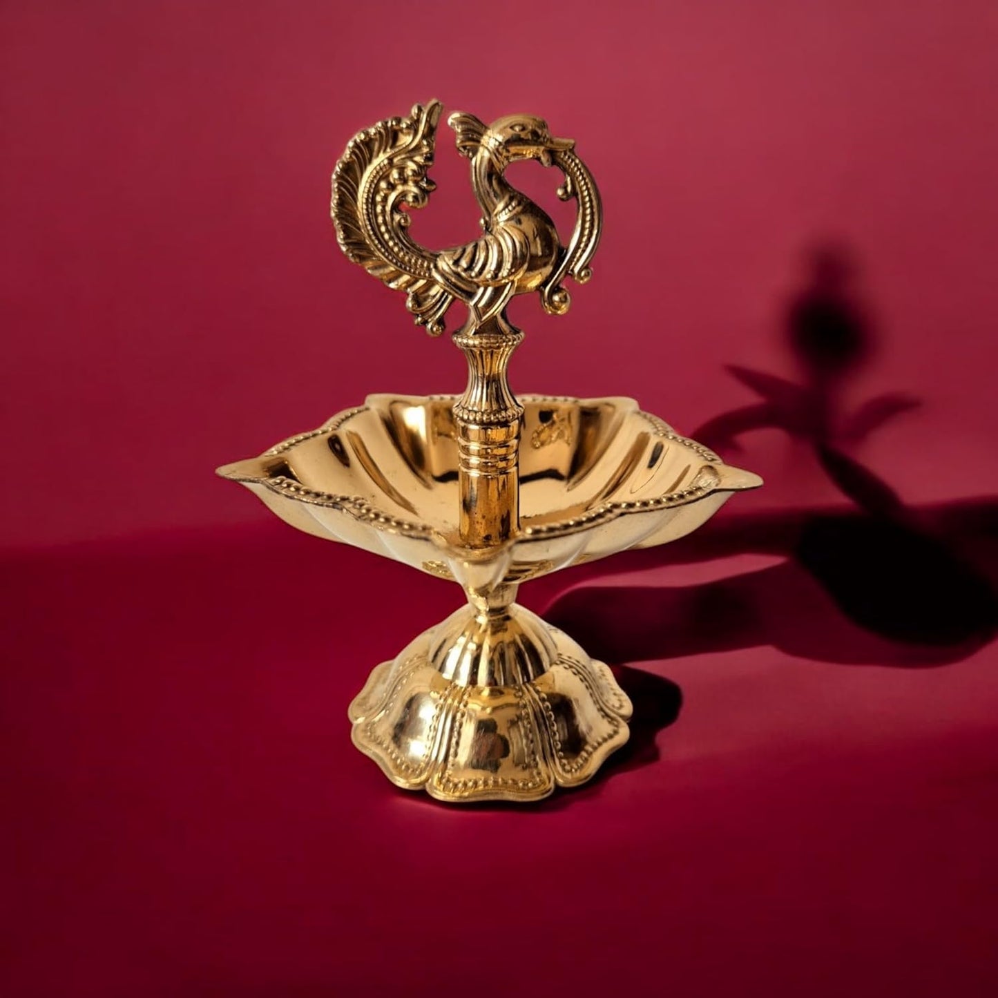 Brass Peacock Design Diya