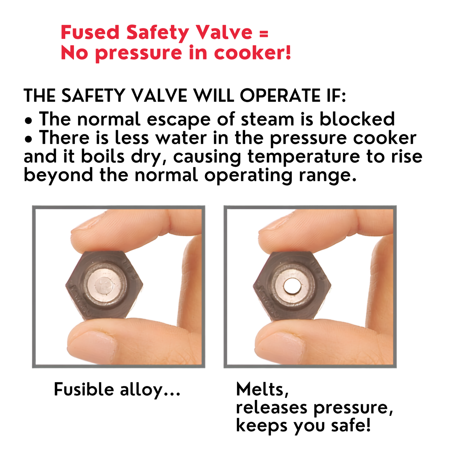 HAWKINS Aluminium Safety Valve For All Hawkins Pressure Cookers From 1.5 Litre To 14 Litre (SV) | Hawkins Genuine Spare Parts