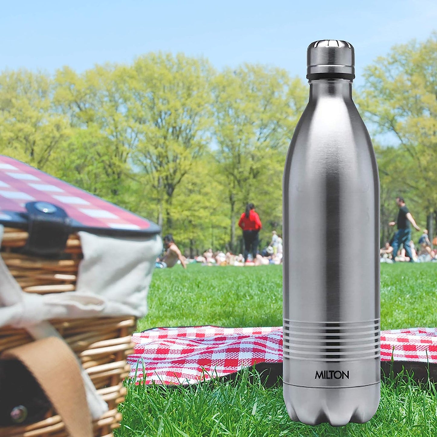 Milton Duo DLX 750 Thermosteel 24 Hours Hot and Cold Water Bottle, Silver | Leak Proof | - Premium SS hot & Cold water Bottle from Milton - Just Rs. 904! Shop now at Surana Sons