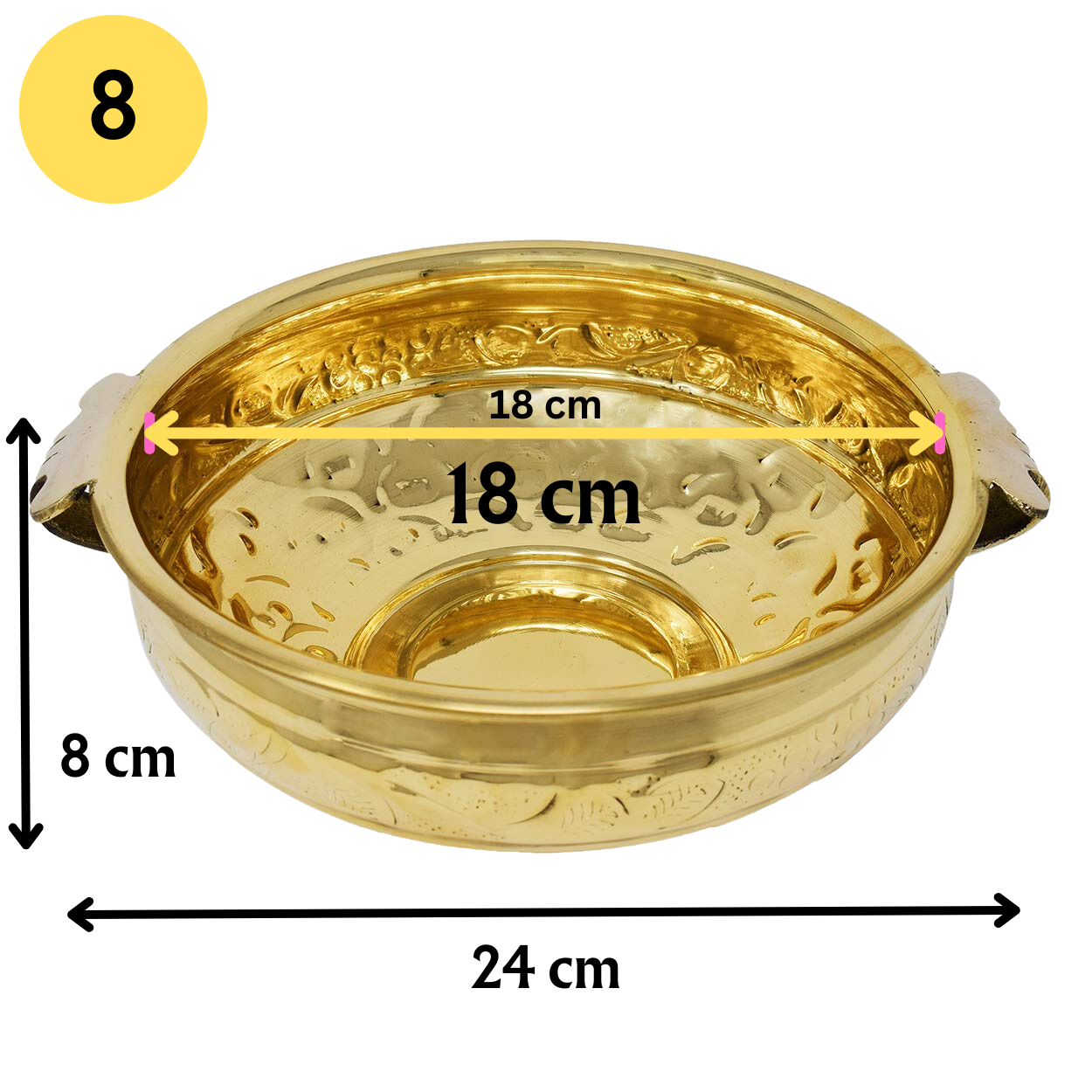 Brass Urli Bowl - Traditional Decorative Urli Bowl for Floral and Candle - Home Decor for Reception, Drawing Room, Office and Pooja Room - Premium Brass Urli from Generic - Just Rs. 950! Shop now at Surana Sons