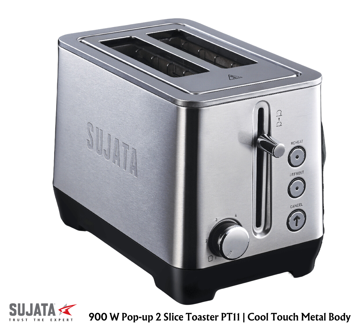 Sujata Pop-up 2/4 Slice Toaster Cool Touch SS Body