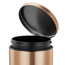 OBSESSIONS EKO Soft-Close Trash Can – 5L Stainless Steel Pedal Bin with Lid & Liner, Elegant Bronze Copper | Home & Kitchen