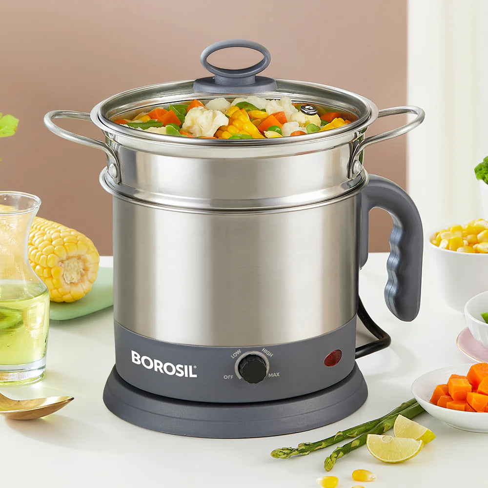 BOROSIL Quick Multipurpose Electric Kettle, 1.3 Ltr