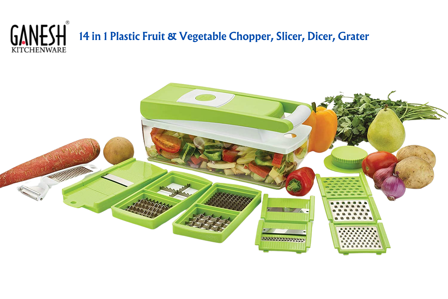 Ganesh Plastic Fruit & Vegetable Chopper Slicer Dicer Grater Surana Sons