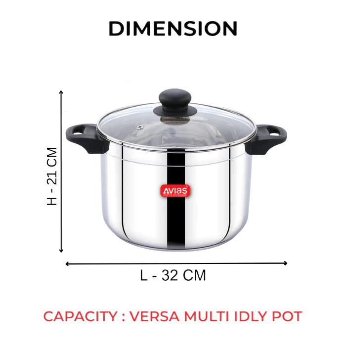 AVIAS Versa Multi-Pot | Multi Kadhai with Glass Lid | 5.6 Ltr
