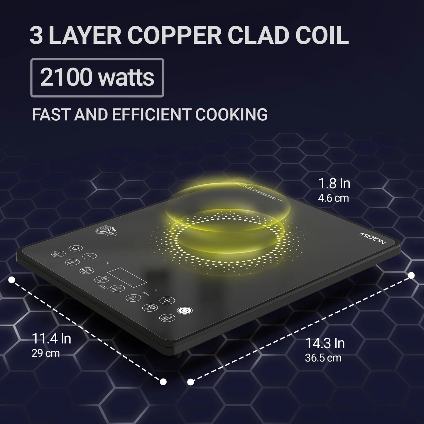 MILTON Elio Elite Induction Cooktop Slim | 2100 Watt