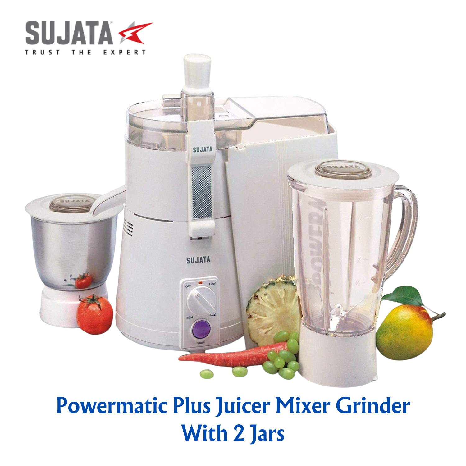 Sujata Powermatic Plus India's Best Juicer Mixer Grinder 900 Watt Jar