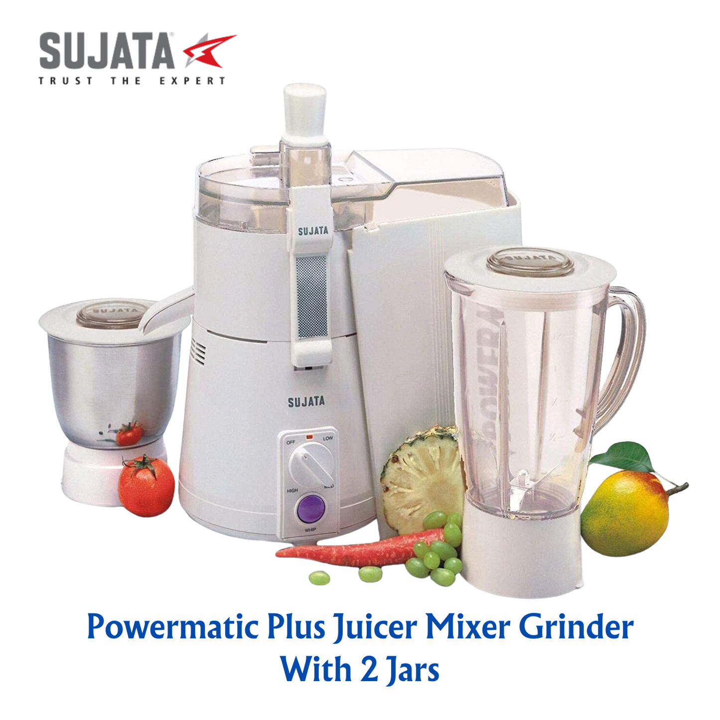 Sujata Powermatic Plus | India's Best Juicer Mixer Grinder | 900 Watt | 2 Jar - Premium Juicer Mixer Grinder from Sujata - Just Rs. 6220! Shop now at Surana Sons