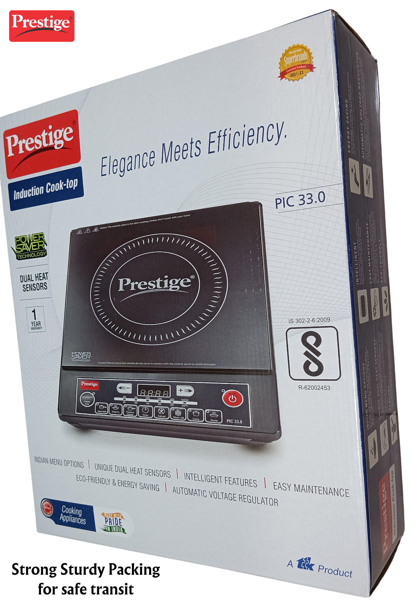 Prestige 1900 W Induction Cooktop Push Button (Black, PIC 33.0 with Unique Dual Heat Sensors & Indian Menu Options) - Premium Induction Cooktop from Prestige - Just Rs. 3499! Shop now at Surana Sons
