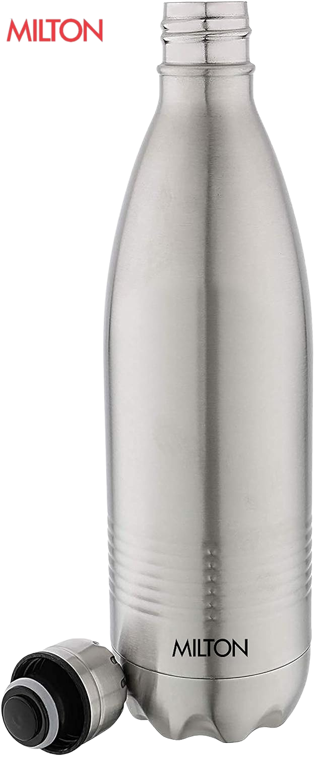 Milton Duo DLX 750 Thermosteel 24 Hours Hot and Cold Water Bottle, Silver | Leak Proof | - Premium SS hot & Cold water Bottle from Milton - Just Rs. 904! Shop now at Surana Sons