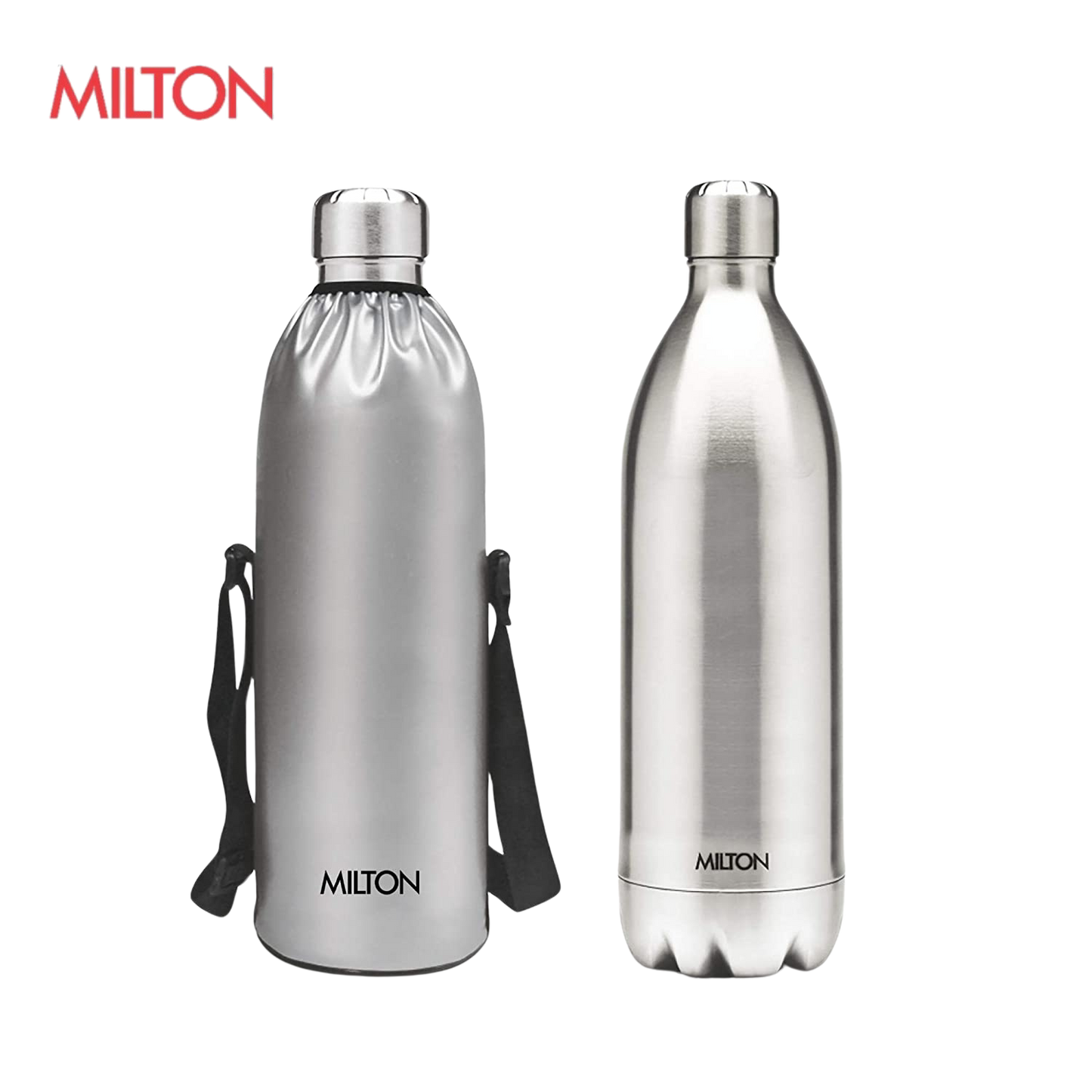 Milton Duo DLX 1500 Thermosteel 24 Hours Hot and Cold Water Bottle with Bag, 1 Piece, 1.5 Litre, Silver | Leak Proof - Premium Hot & Cold Steel Vacuum Bottles from Milton - Just Rs. 1619! Shop now at Surana Sons