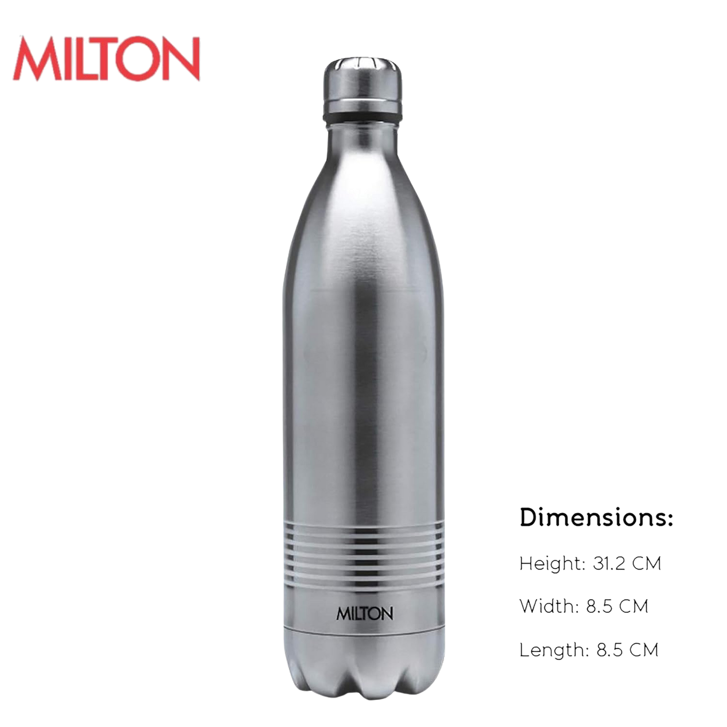 Milton Duo DLX 750 Thermosteel 24 Hours Hot and Cold Water Bottle, Silver | Leak Proof | - Premium SS hot & Cold water Bottle from Milton - Just Rs. 904! Shop now at Surana Sons