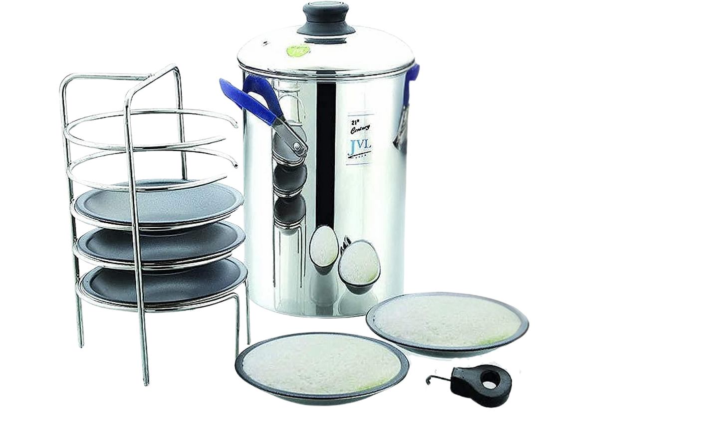 JVL Stainless Steel Full Set Thatte Idly, Idiyappam / Idla / Mini Idli / Dhokla Maker / Steamer - Premium Idli Dhokla Maker from JVL - Just Rs. 2850! Shop now at Surana Sons