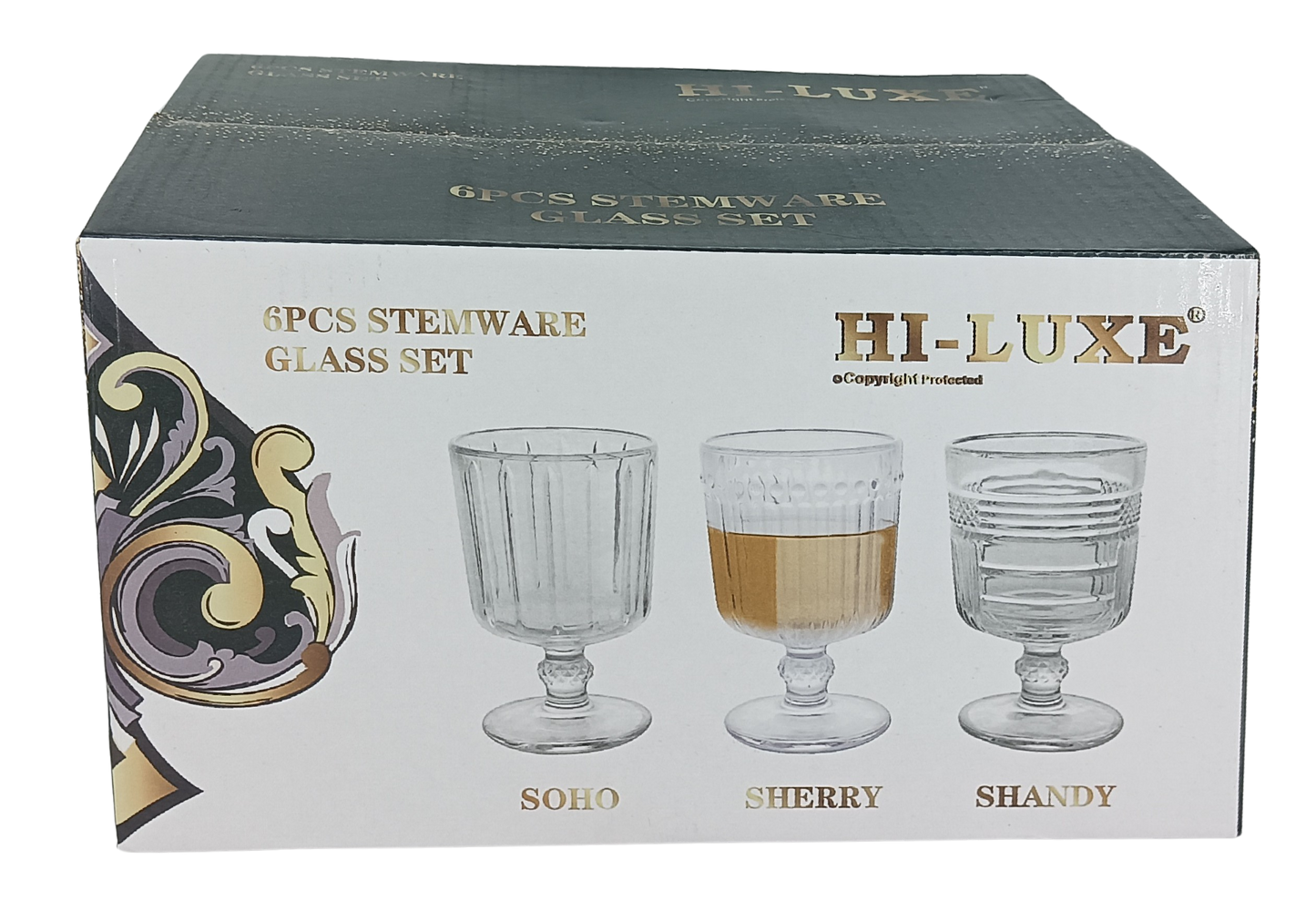 HILUXE Stem Glass 200 ML | Juice | Water | Soft Drinks | Set of 6 - Premium Stem Glass from Hiluxe - Just Rs. 510! Shop now at Surana Sons