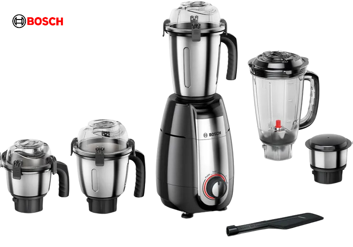 BOSCH Mixer Grinder TrueMixx Pro 1000 W Black MGM8856BIN | 4 Jars - Premium Mixer Grinder from Bosch - Just Rs. 8200! Shop now at Surana Sons