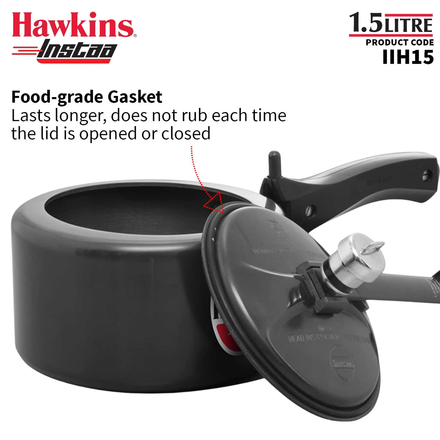HAWKINS Instaa Pressure Cooker, Induction Base Inner Lid Cooker | Hard Anodised Cooker | Black - Premium hard anodised pressure cooker from Hawkins - Just Rs. 1575! Shop now at Surana Sons