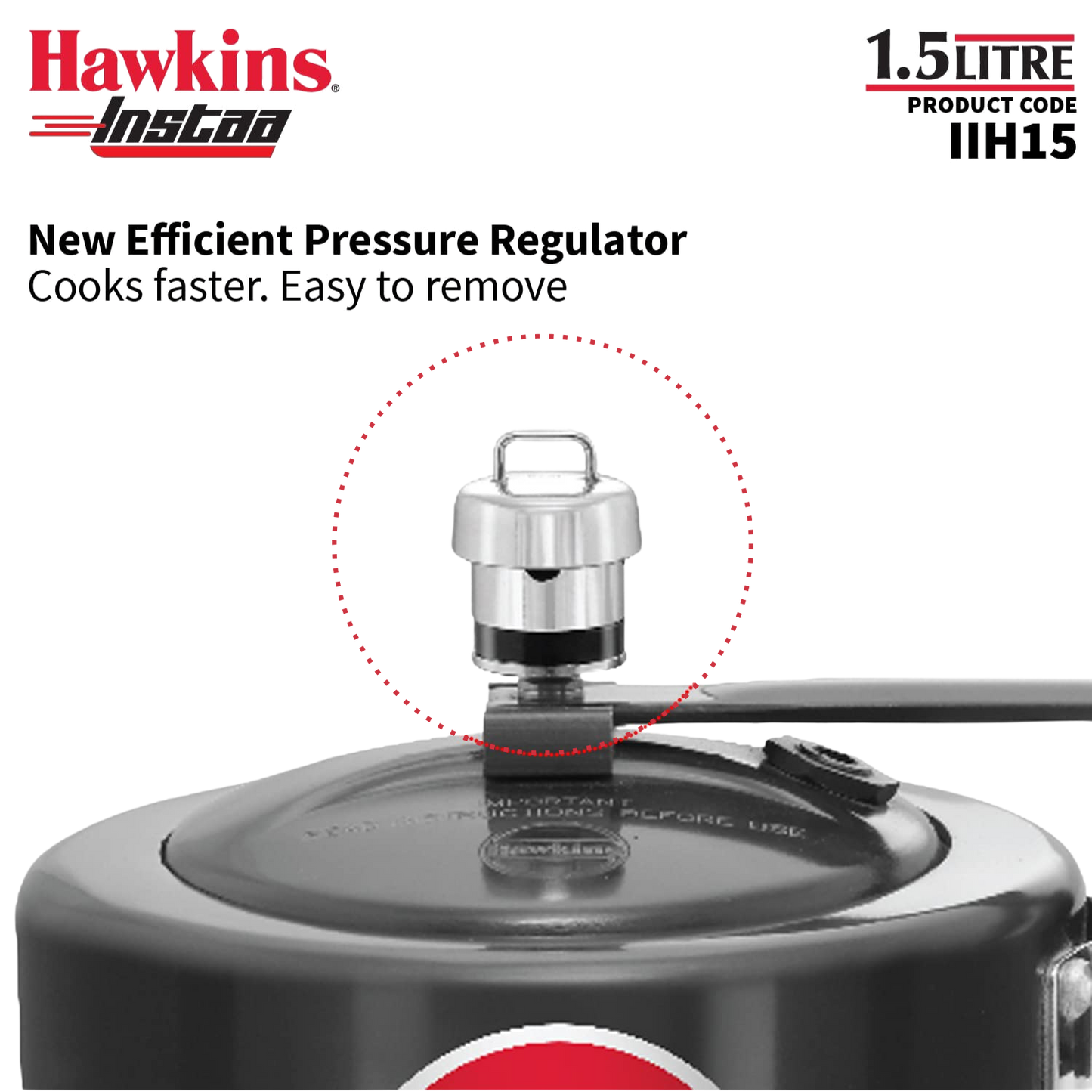 HAWKINS Instaa Pressure Cooker, Induction Base Inner Lid Cooker | Hard Anodised Cooker | Black - Premium hard anodised pressure cooker from Hawkins - Just Rs. 1575! Shop now at Surana Sons
