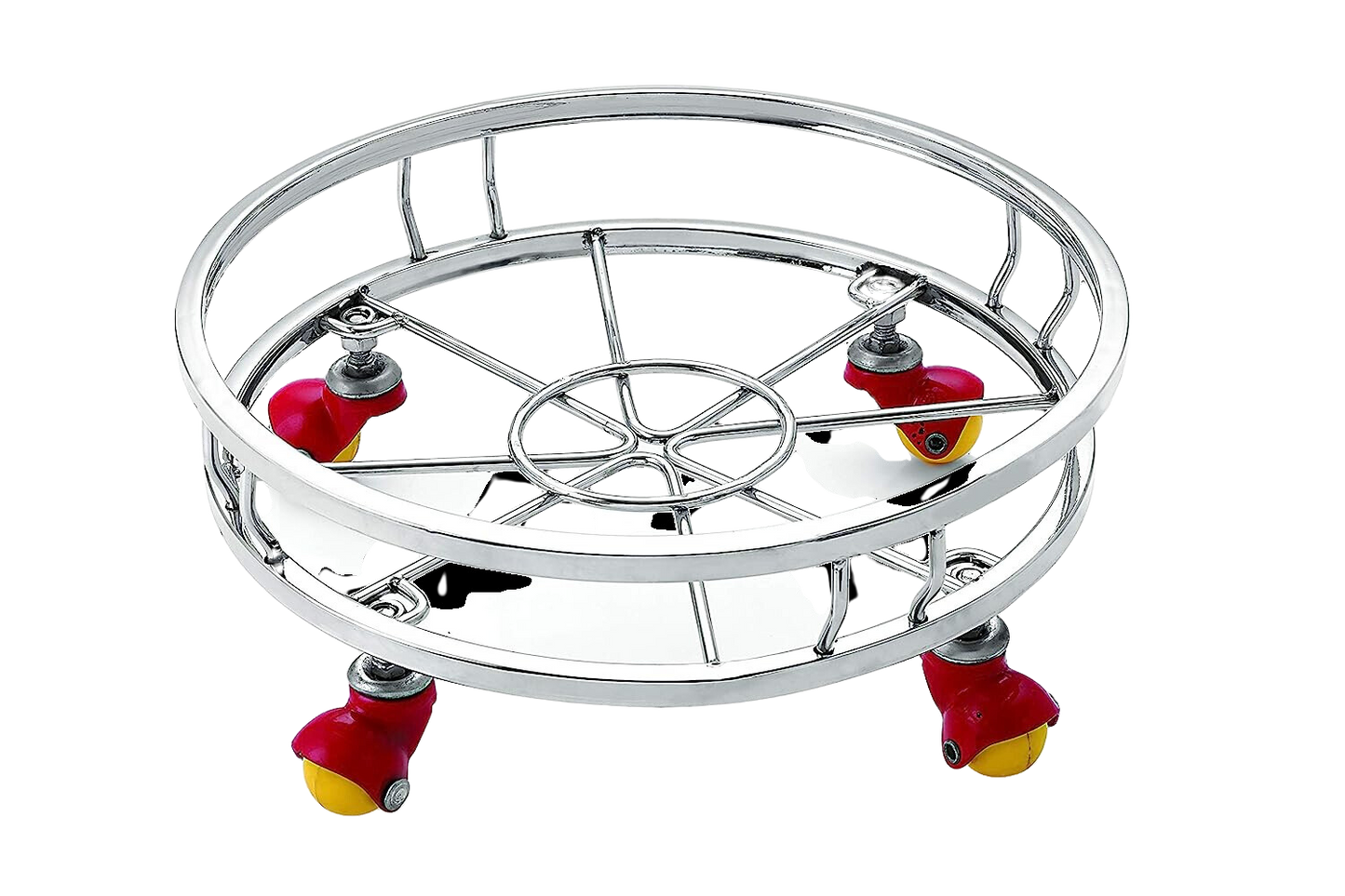 Priya Stainless Steel Gas Cylinder Trolley with Wheels - Premium Cylinder trolly from Priya - Just Rs. 1275! Shop now at Surana Sons