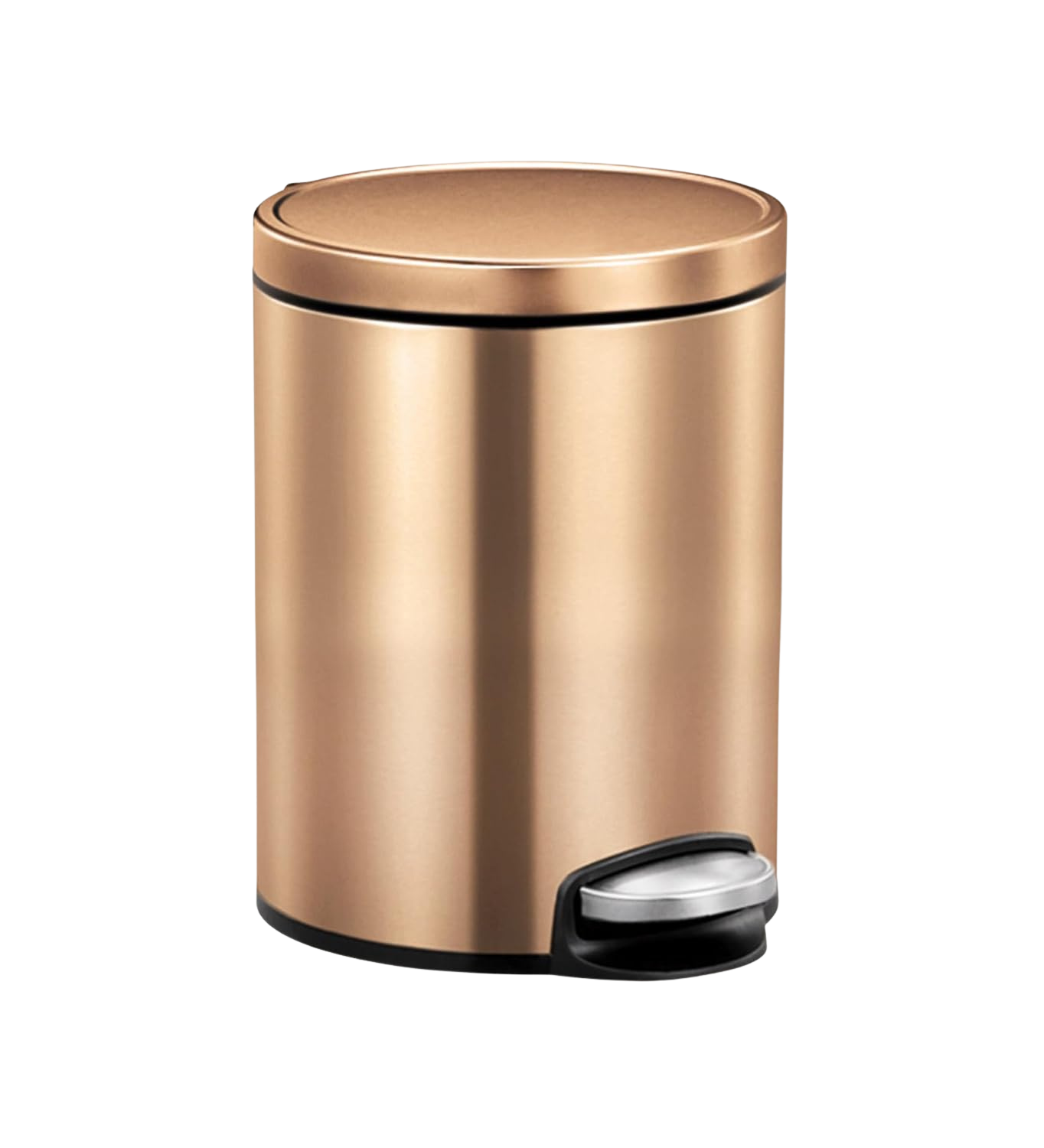 OBSESSIONS EKO Soft-Close Trash Can – 5L Stainless Steel Pedal Bin with Lid & Liner, Elegant Bronze Copper | Home & Kitchen