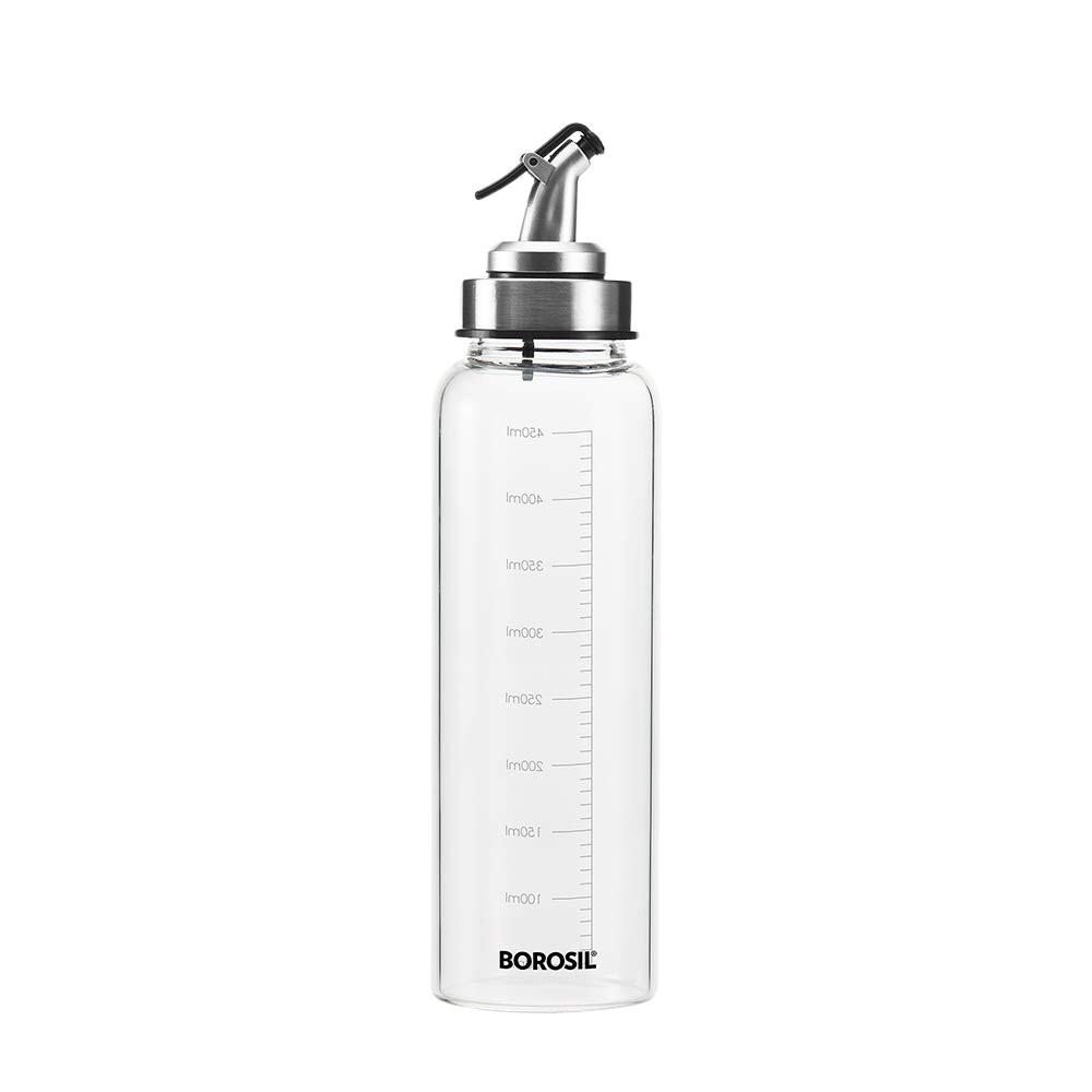 Borosil Transparent Borosilicate Glass Oil Dispenser | Light Weight | With Calibration Marks | Flame Proof, Drip Free Nozzle - Premium Oil Dispenser from borosil - Just Rs. 562! Shop now at Surana Sons