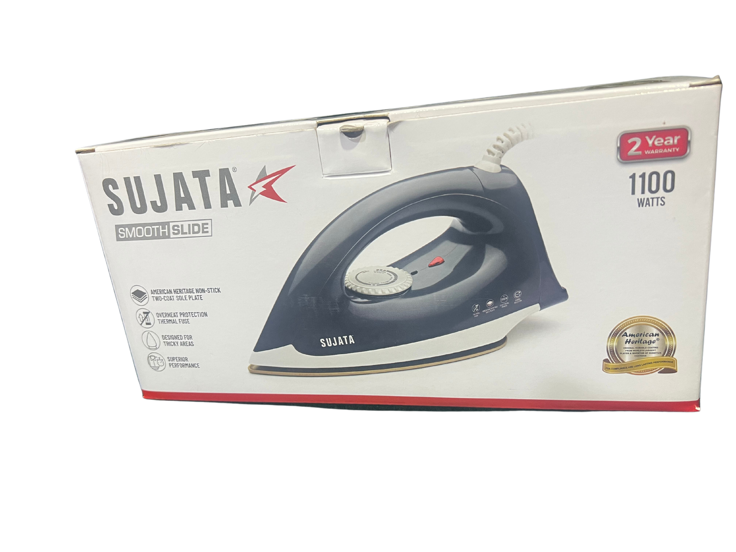 Sujata 1100 Watt Smooth Slide Light Weight Iron | Warranty 2 Years - Premium Dry Irons from Sujata - Just Rs. 599! Shop now at Surana Sons