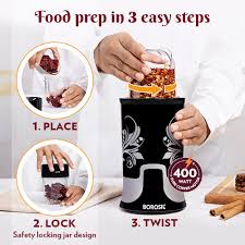 Borosil NutriFresh Portable Mini-Blender & Grinder,For Blending Smoothies & Chutneys, Dry Grinding Spices, Black, 400 W - Premium Nutriblend Blenders from borosil - Just Rs. 2573! Shop now at Surana Sons