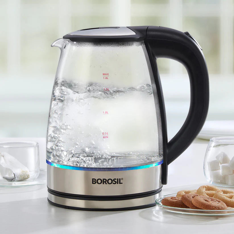 BOROSIL Electric Glass Kettle, 1.8 LTR