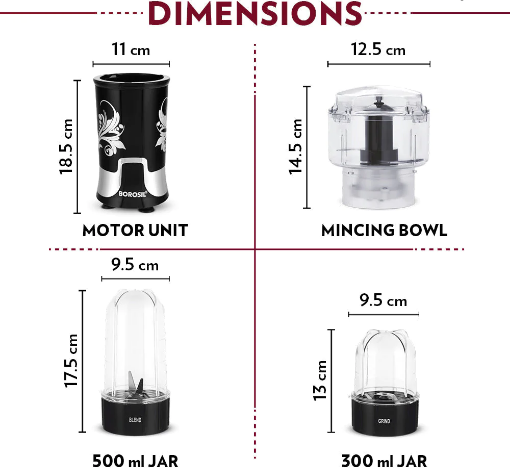 Borosil NutriFresh Portable Mini-Blender & Grinder,For Blending Smoothies & Chutneys, Dry Grinding Spices, Black, 400 W - Premium Nutriblend Blenders from borosil - Just Rs. 2573! Shop now at Surana Sons