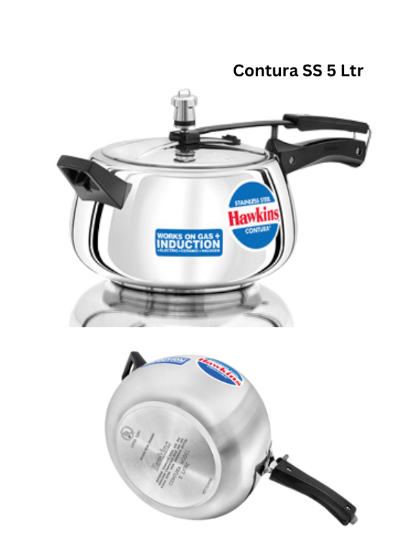 Hawkins Stainless Steel Contura Pressure Cooker, Inner Lid - Premium SS pressure cooker from Hawkins - Just Rs. 2205! Shop now at Surana Sons