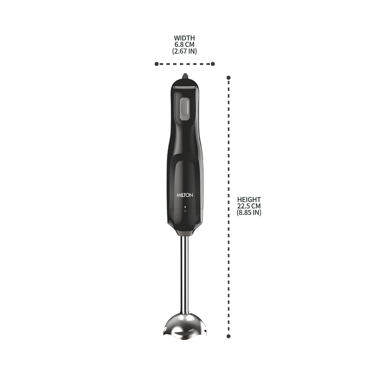 MILTON VorteQ Electric Hand Blender | Powerful 300W Low Noise DC Motor | Ideal for Smoothie, Shakes, Batter, Soups, Baby Food | 2-Year Warranty