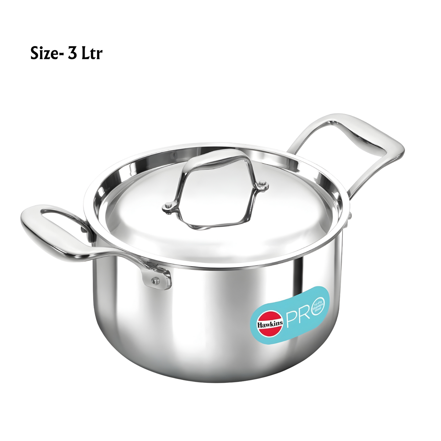 HAWKINS Pro TriPly Stainless Steel Milk Pan with Stainless Steel Lid, Milk Pot, Sauce Pan, Silver
