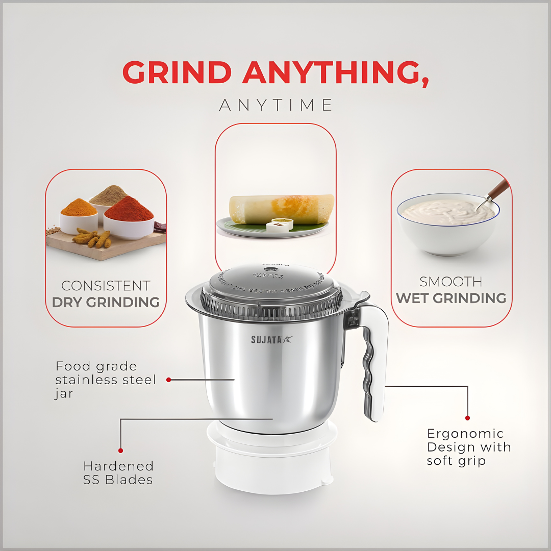 SUJATA Multimix | The 2-in-1 Mixer Grinder with Fresh Juice Maker | 900 W