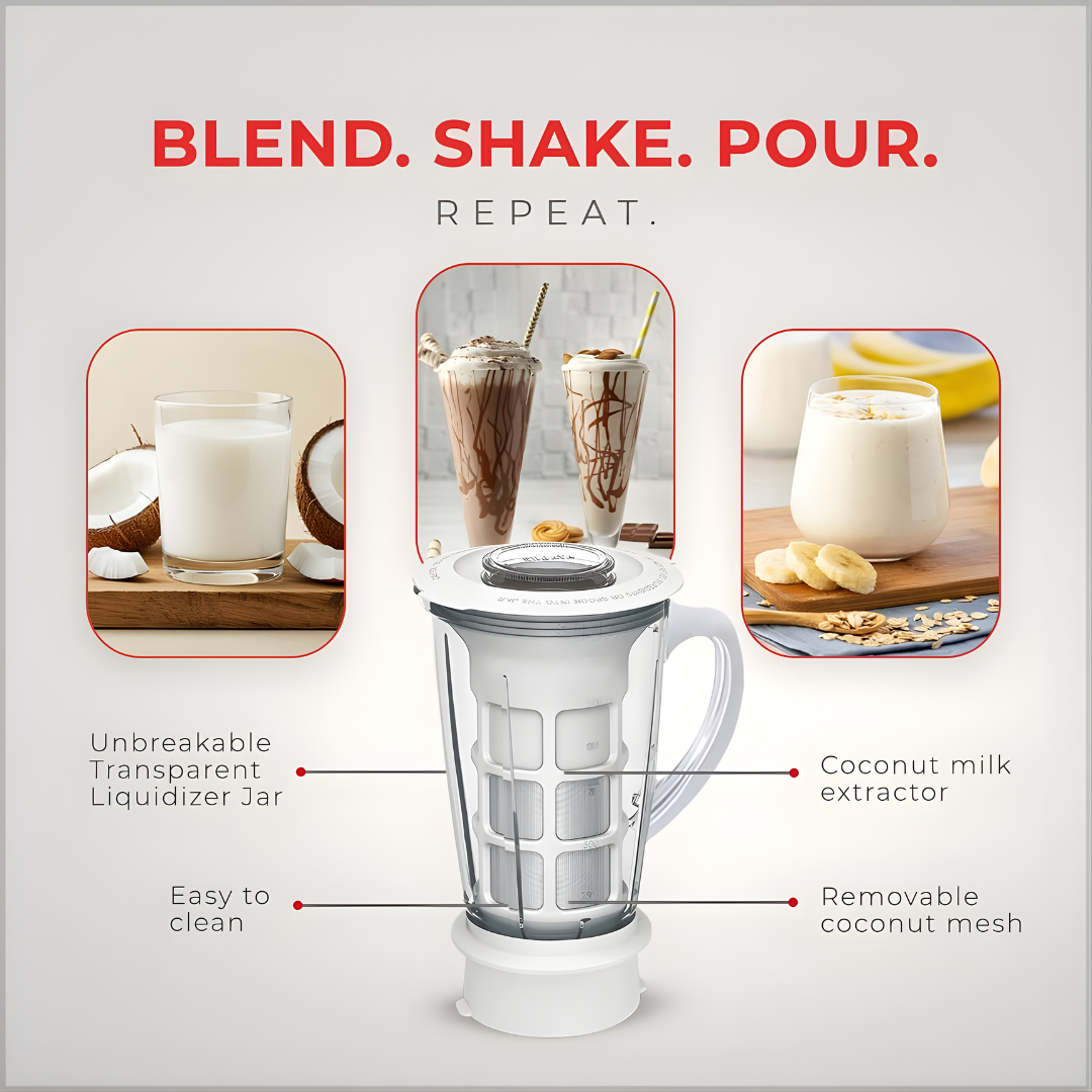 SUJATA Multimix | The 2-in-1 Mixer Grinder with Fresh Juice Maker | 900 W