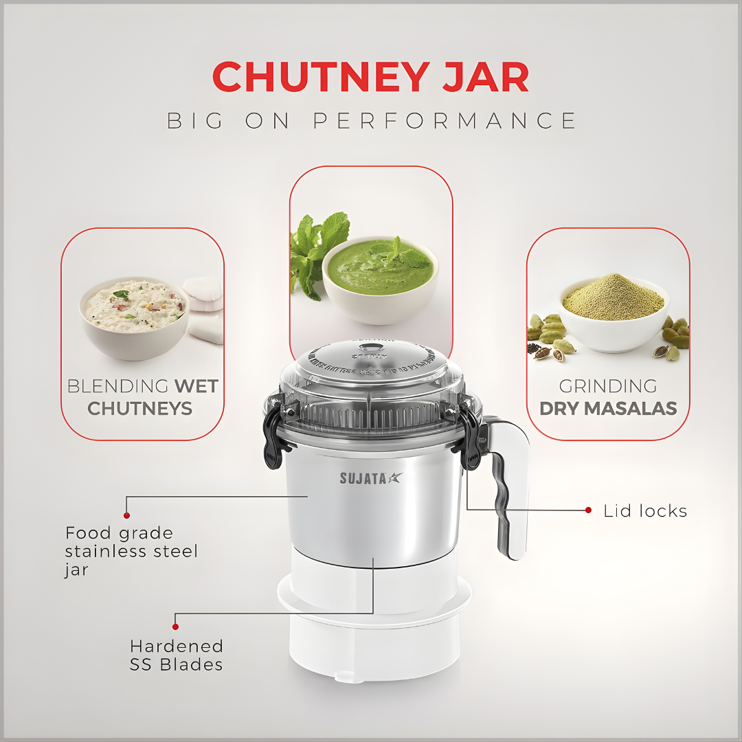 SUJATA Multimix | The 2-in-1 Mixer Grinder with Fresh Juice Maker | 900 W