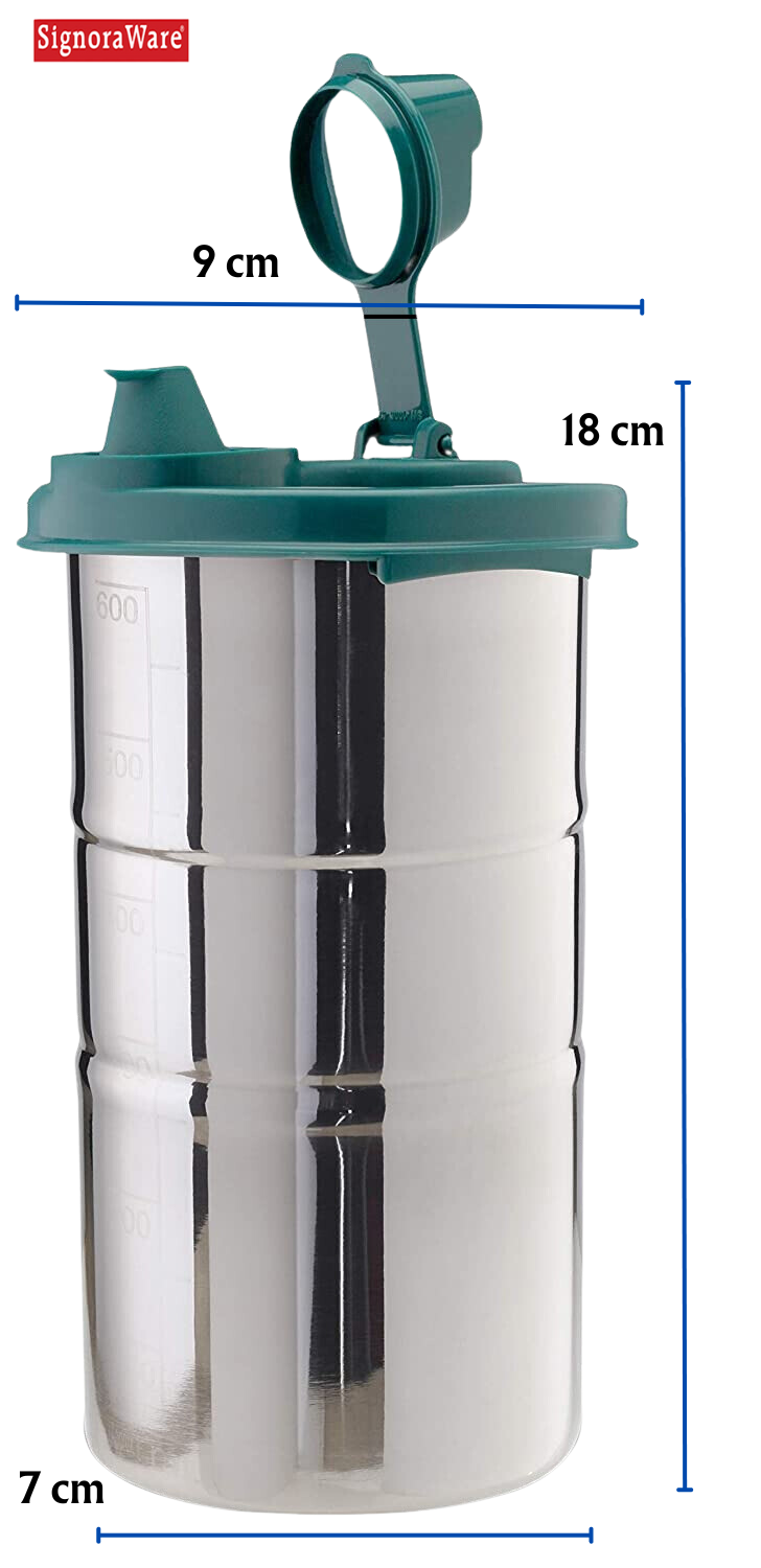 SignoraWare Easy Flow Stainless Steel Oil Dispenser Bottle with Lid and Cap | Air-Tight Spill-Proof | Food Grade Pourer | Drizzler | - Premium Oil Dispenser from Signoraware - Just Rs. 356! Shop now at Surana Sons