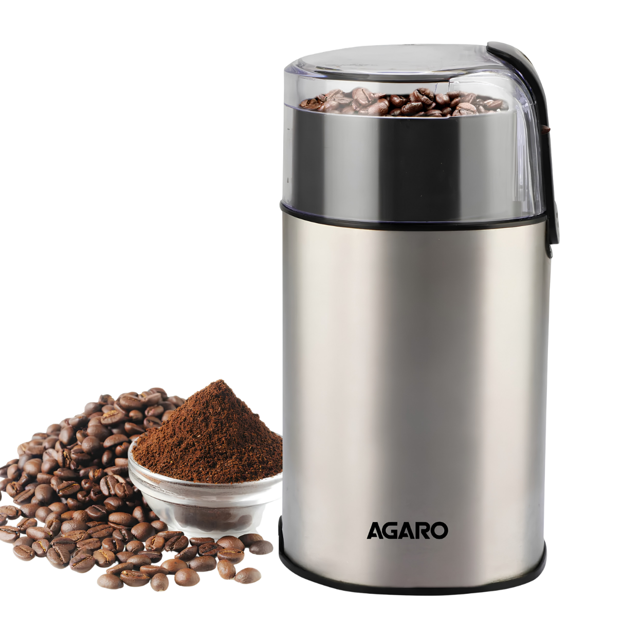 AGARO Grand Coffee Grinder - Silver | Capacity 60 Grams | 150 Watts | Compact & Easy to Use