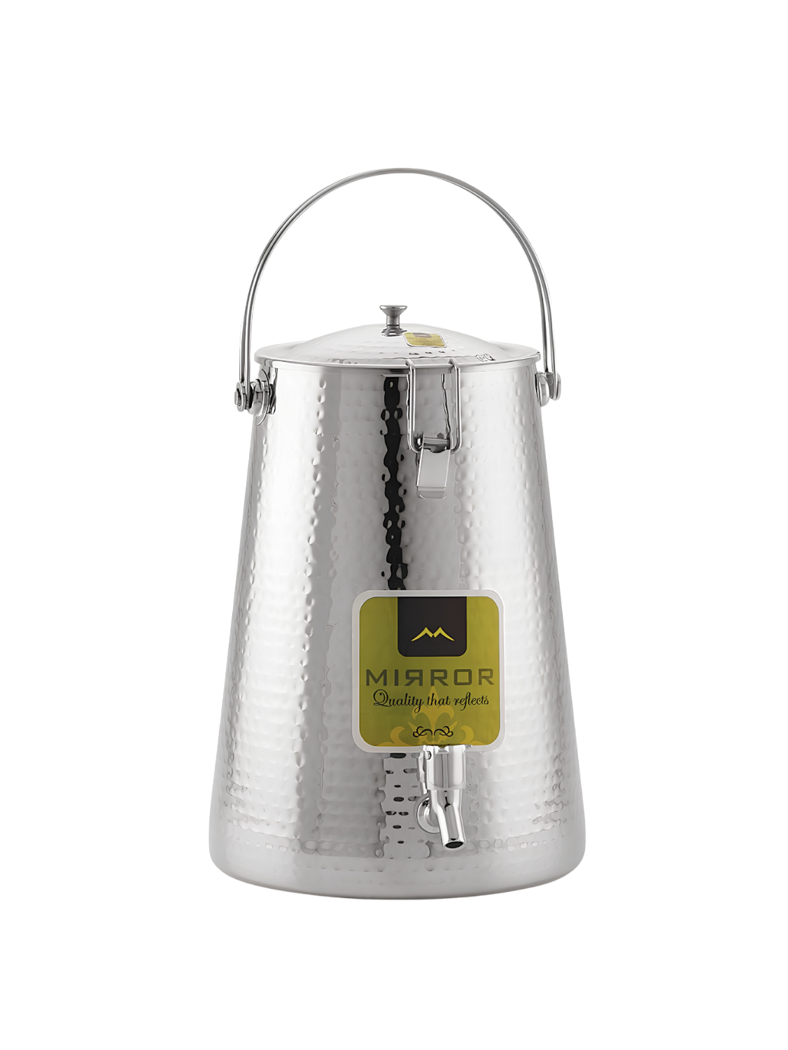 MIRROR Premium Stainless Steel Conical Water Tank : Small | Capacity : 10 Litre (Hammered)